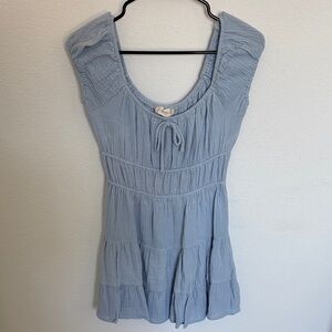 Altar'd State Light Blue Gauze Tie Neck Dress